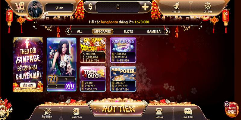 Mini game tại V8 club