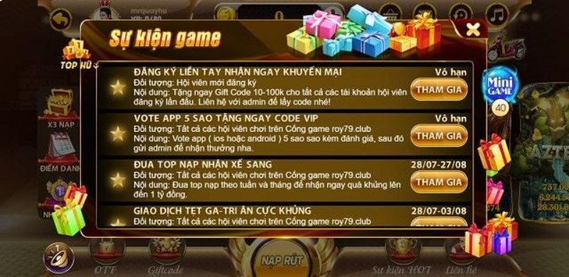 Roy79 - Sân chơi đổi thưởng cực hot trong 2024 6 Hàng loạt ưu đãi khuyến mãi cực hot tại Roy79